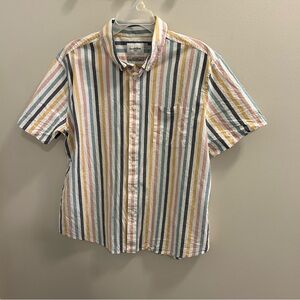 Goodfellow & Co Men's Striped Button Down Shirt Short Sleeve XL